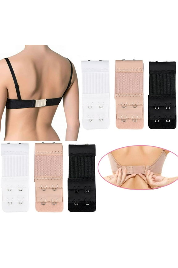 6 Pc Elastic Bra Extenders Womens Soft Extension Strap Adjustable 2 Hooks 2 Rows