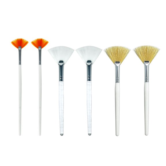 6-Pc Facial Mask Fan Brush Set for Home DIY Professional Spa Facial Treatments Glycolic, Cooling, Gel Masks (SB-S002-6)