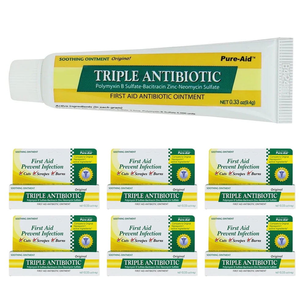 6 Pc First Aid Triple Antibiotic Ointment Bacitracin Neomycin Polymyxin