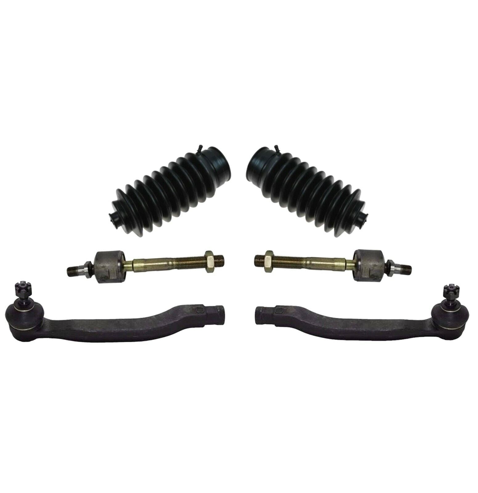 6 Pc Front Inner Outer Tie Rod Ends Rack & Pinion Bellow Boot Steering Set Left and Right Side Fits select: 1994-1997 HONDA ACCORD, 1997-1998 ACURA 3.0CL