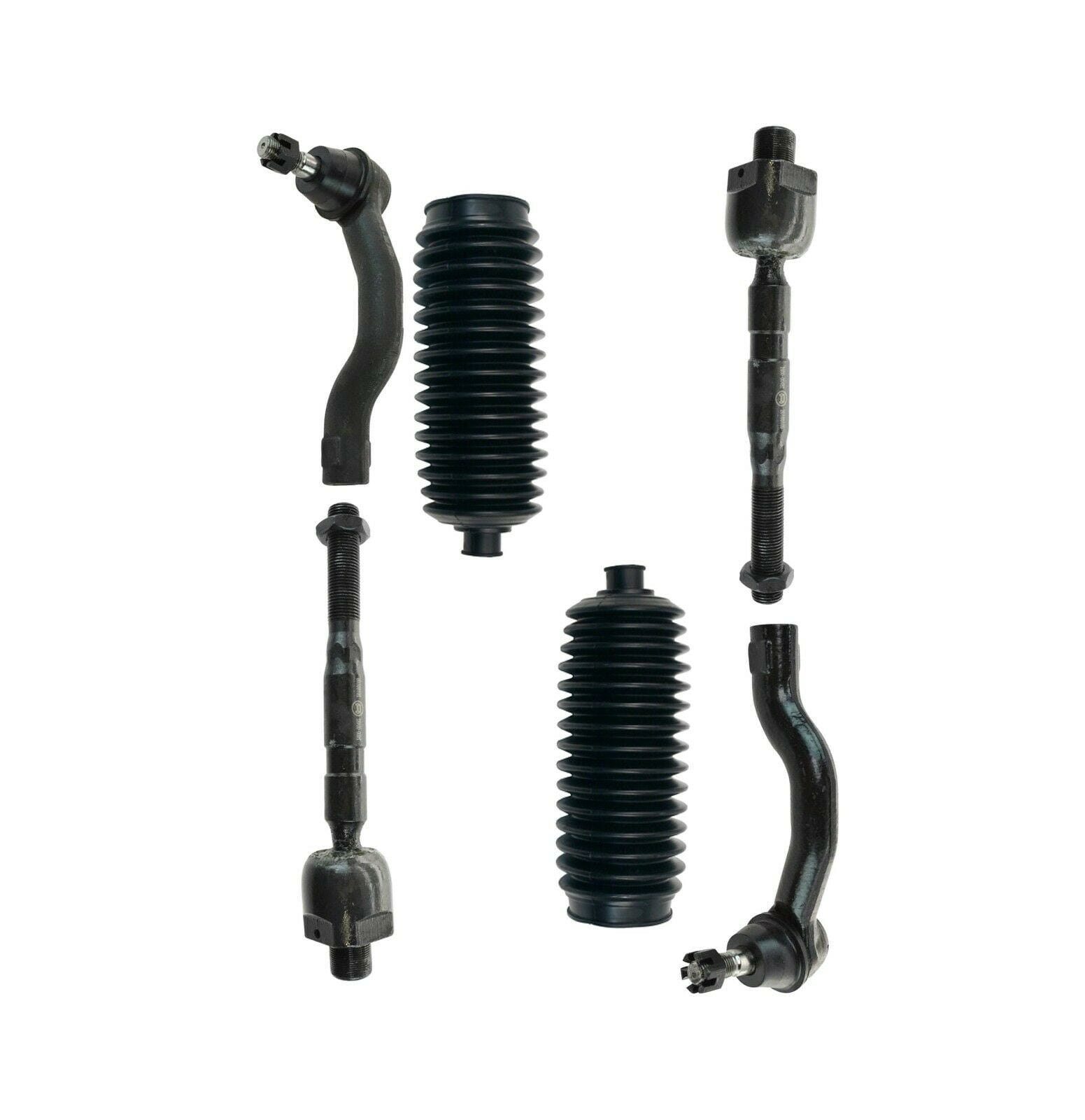6 Pc Front Outer Inner Tie Rod Ends with Bellow Boots Steering Kit Fits Passenger Driver Side Fits select: 2005-2019 NISSAN FRONTIER, 2005-2012 NISSAN PATHFINDER