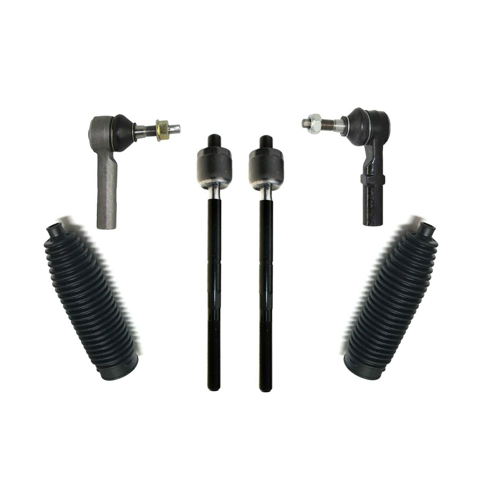 6 Pc Front Outer Inner Tie Rod Ends Rack & Pinion Bellow Boots Kit Compatible with 4x4 Models Only Fits select: 2000-2004 DODGE DAKOTA, 2000-2003 DODGE DURANGO