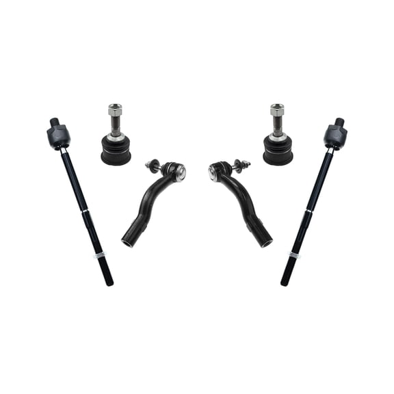 6 Pc Front Outer & Inner Tie Rod Ends + Upper Ball Joints, Suspension Kit