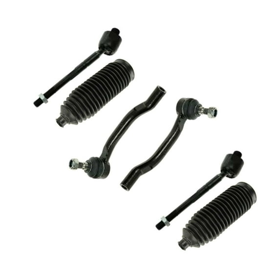 6 Pc Front Outer Inner Tie Rod Ends and Bellow Boots Steering Kit Fits select: 2003-2008 HONDA PILOT, 2001-2006 ACURA MDX