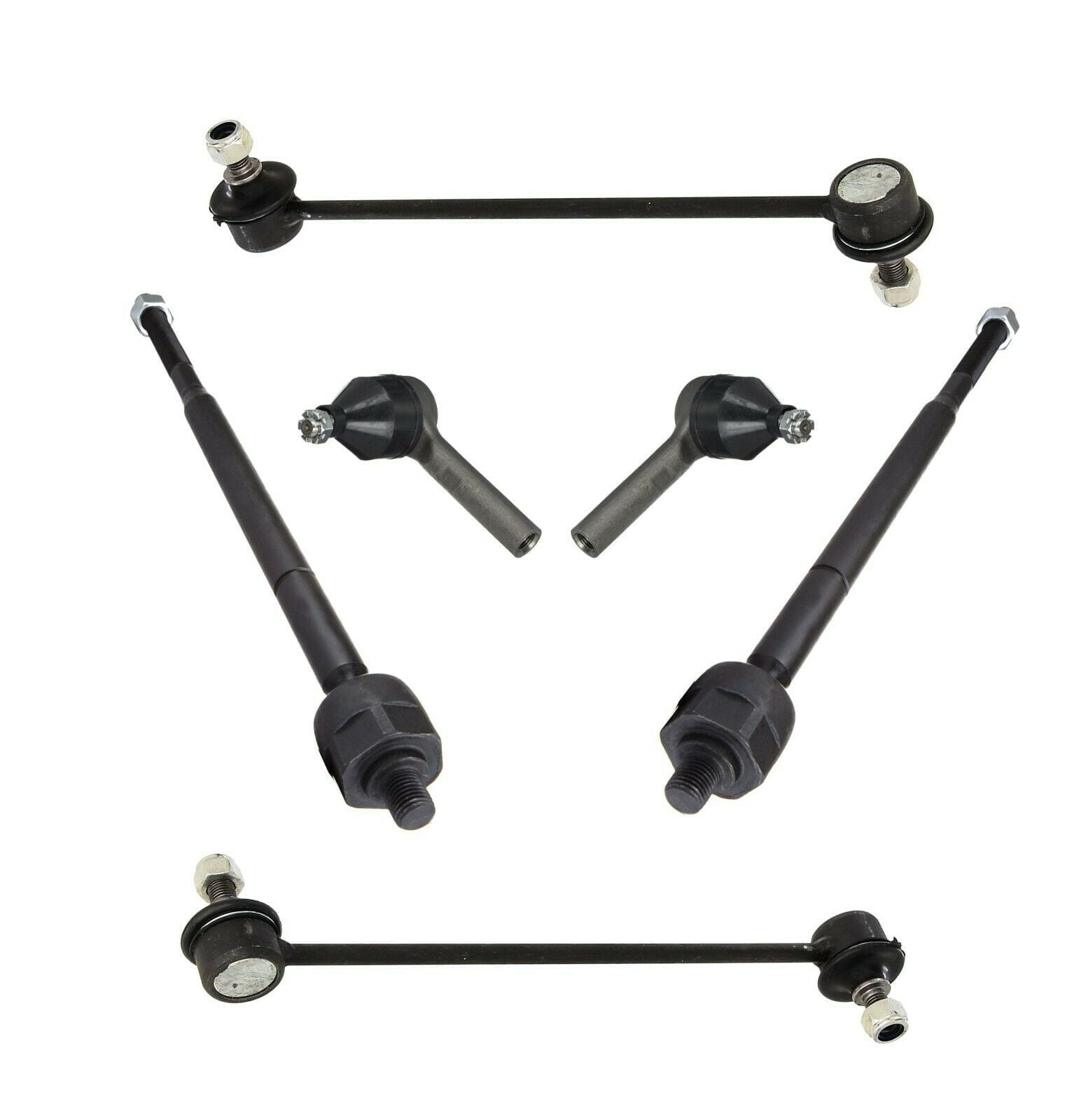 6 Pc Front Outer Inner Tie Rod Ends and Sway Bar Links Suspension Kit Fits select: 2007-2014 JEEP PATRIOT, 2007-2014 JEEP COMPASS