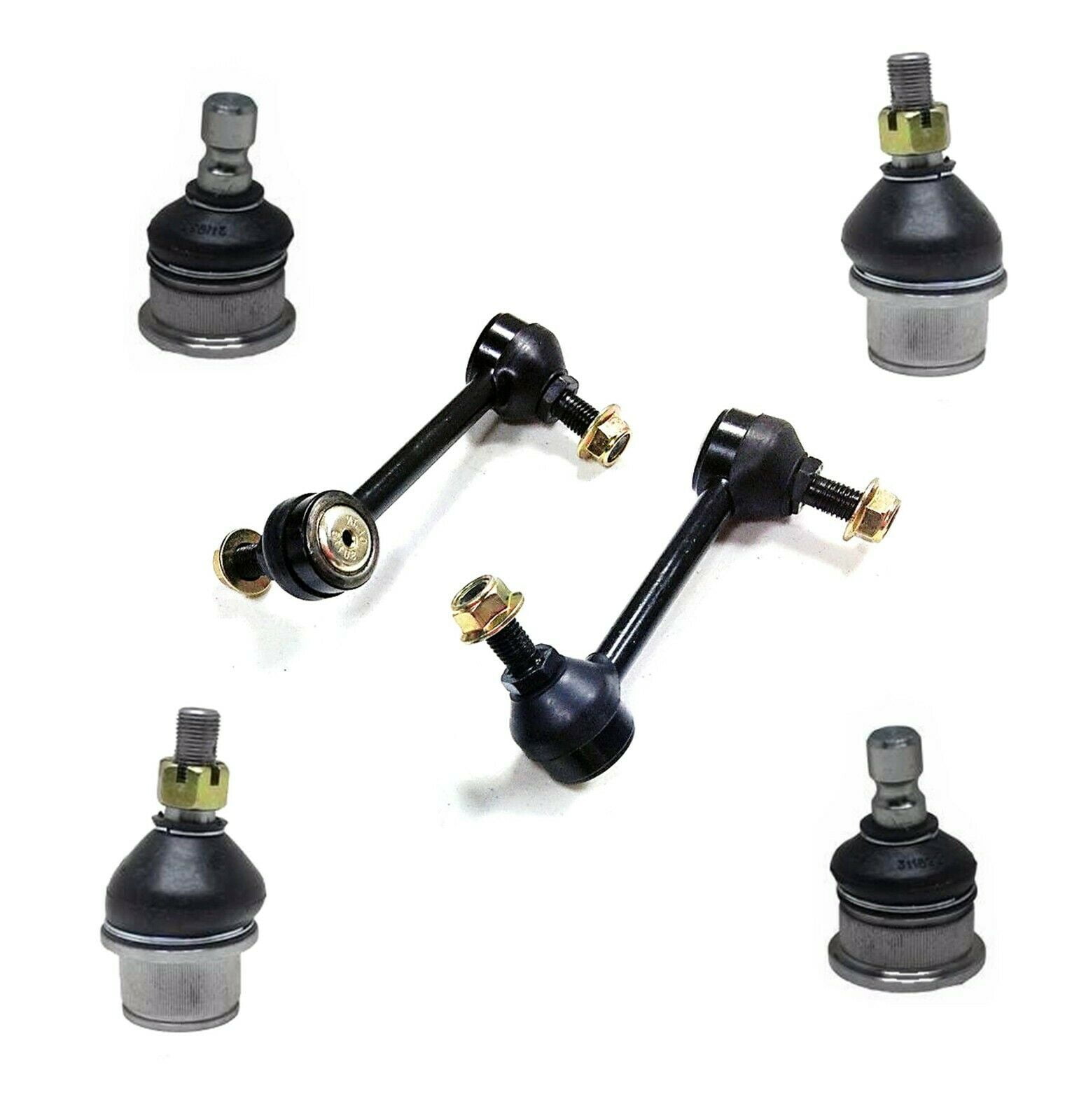 6 Pc Front & Rear Suspension Kit Upper & Lower Ball Joints Sway Bar End