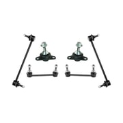 6 Pc Front & Rear Sway Bar End Links + Lower Ball Joints, Suspension Kit Fits Volvo S60/Volvo S60 2007 FWD To Chassis # 626501/Volvo S80