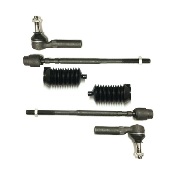 6 Pc Front Steering Kit Inner & Outer Tie Rod Ends + Rack & Pinion Bellow Boots Fits select: 2000-2013 CHEVROLET IMPALA, 2014-2015 CHEVROLET IMPALA LIMITED