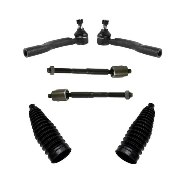 6 Pc Front Steering Kit Inner and Outer Tie Rod Ends Rack and Pinion Bellow Boots Fits select: 2007-2011 TOYOTA CAMRY, 2005-2012 TOYOTA AVALON