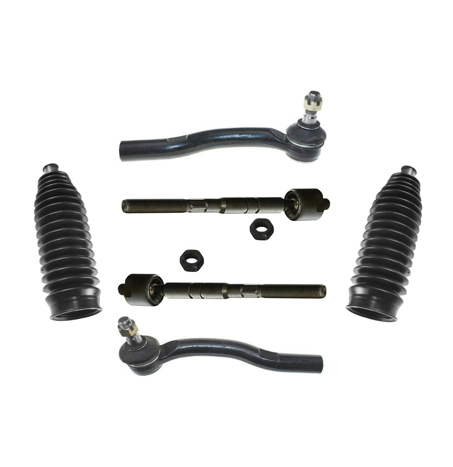 6 Pc Front Steering Kit Outer Inner Tie Rod Ends and Bellow Boots Fits select: 2007-2011 TOYOTA CAMRY