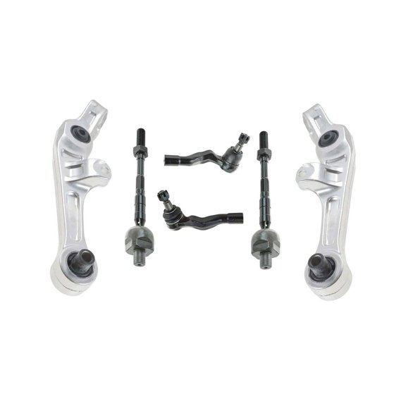 6 Pc Front Suspension Kit Passenger Driver Side Lower Control Arm Outer Inner Tie Rod Ends