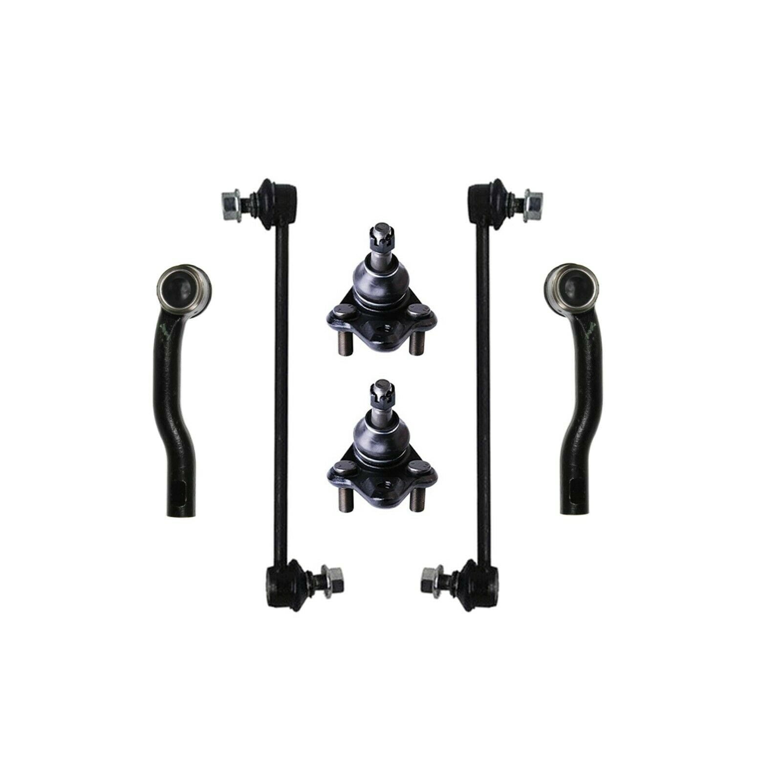 6 Pc Front Suspension Kit Passenger & Driver Side Outer Tie Rods Lower ...