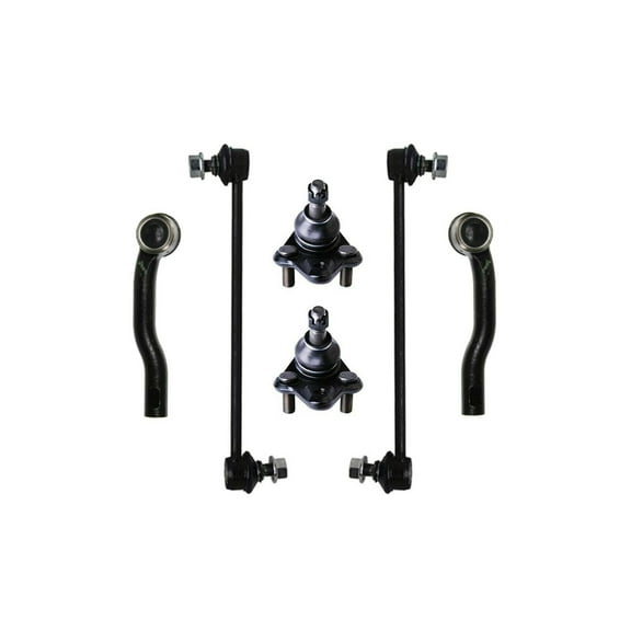 6 Pc Front Suspension Kit Passenger & Driver Side Outer Tie Rods Lower Ball Joints Sway Bar Links Fits select: 2003-2008 TOYOTA COROLLA
