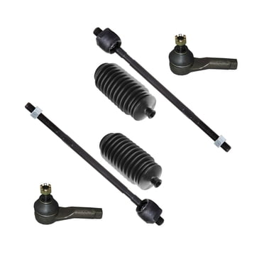 PartsW 6pc Front Tie Rod & Boots Kit For Chrysler/Dodge/Plymouth (Power-Coated)