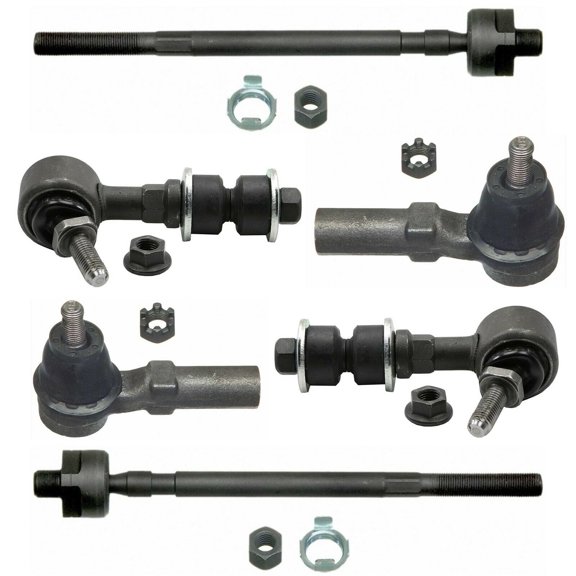 6 Pc Front Suspension Kit Tie Rod Linkages & Sway Bar End Link
