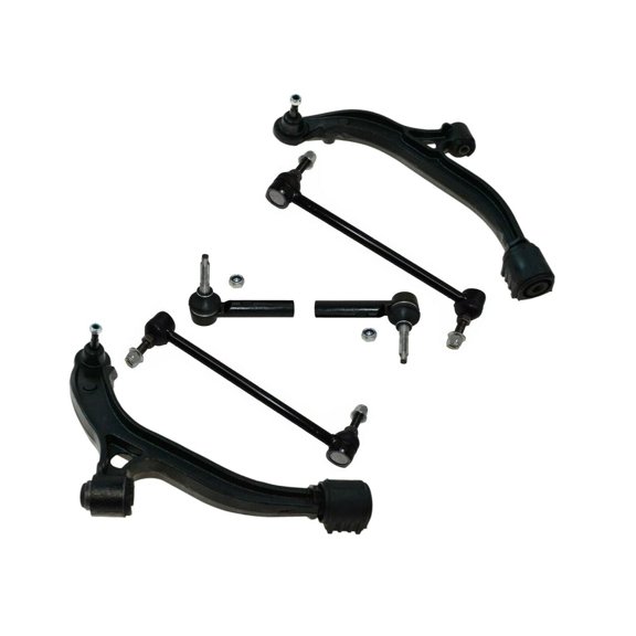 6 Pc Front Suspension Lower Left Right Control Arm w/ Ball Joints Swa Bar Links Tie Rod Ends Fits select: 2001-2004 DODGE GRAND CARAVAN, 2001-2004 CHRYSLER TOWN & COUNTRY
