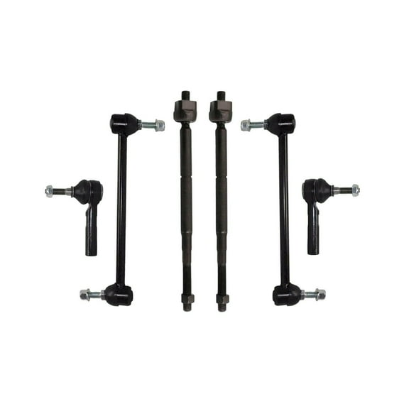 6 Pc Front Suspension & Steering Tie Rod Ends Inner Outer + Sway Bar End Links 11.8 Inch Center To Center Fits select: 2005-2010 CHEVROLET COBALT, 2006-2011 CHEVROLET HHR