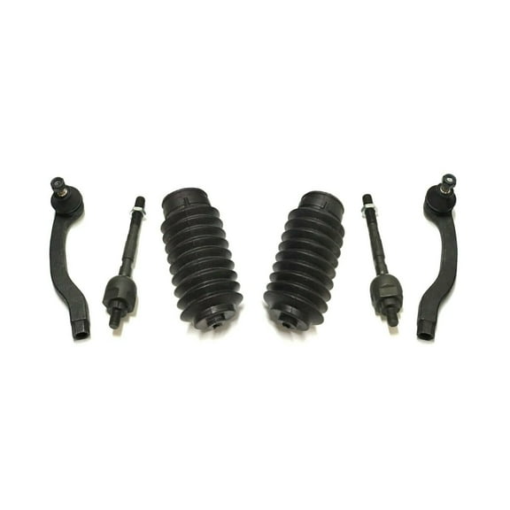 6 Pc Front Tie Rod Ends Outer Inner + Rack & Pinion Bellow Boots Steering Kit Fits select: 1992-1997 HONDA CIVIC, 1994-1997 ACURA INTEGRA