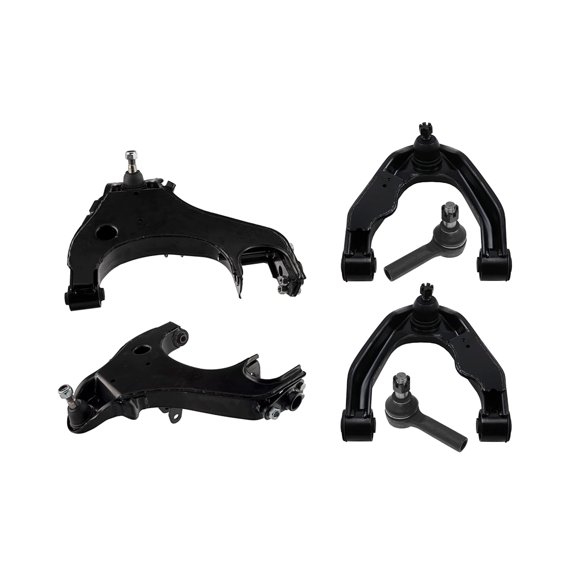 6 Pc Front Upper & Lower Control Arms + Outer Tie Rod Ends Suspension Kit Compatible with 4WD Models Fits Nissan Frontier 1998 4WD 2.4L L4/Frontier 4WD 2.4L L4; 3.3L V6/Frontier 3.3L V6
