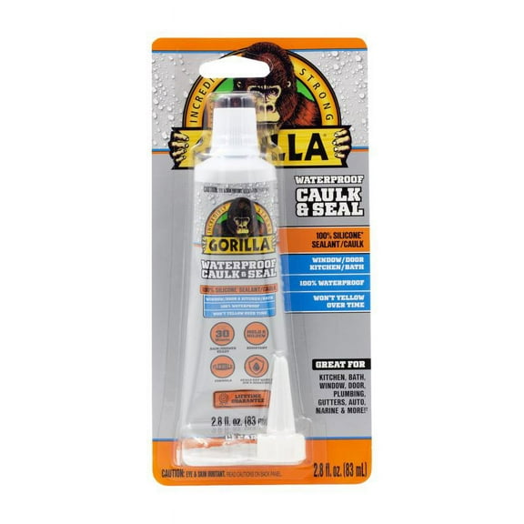 6 Pc, Gorilla Clear Silicone All Purpose Sealant 2.8 Oz
