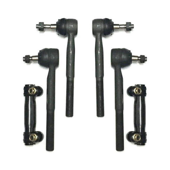 6 Pc Inner & Outer Tie Rod Ends Adjusting Sleeves Steering Kit for 2WD 6- Lug Fits select: 1988-2000 CHEVROLET GMT-400, 1995-2000 CHEVROLET TAHOE