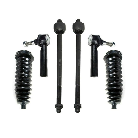 6 Pc Inner Outer Tie Rod Ends + Rack & Pinion Bellow Boots Front Steering Kit Fits select: 2001-2007 DODGE GRAND CARAVAN, 2001-2007 CHRYSLER TOWN & COUNTRY
