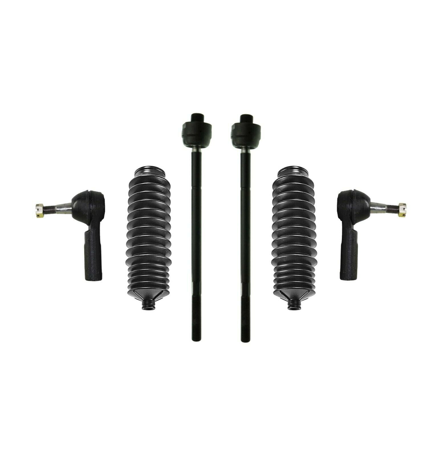 6 Pc Inner Outer Tie Rods + Rack & Pinion Bellow Boots Front Steering Kit Fits select: 2000-2005 BUICK LESABRE, 2006-2011 BUICK LUCERNE