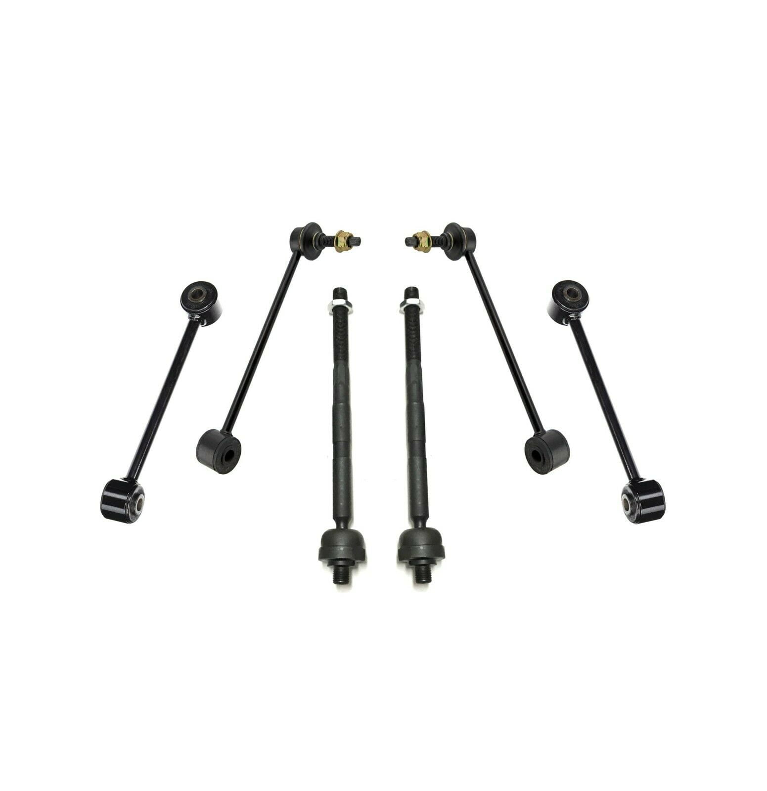 6 Pc Inner Tie Rod Ends + Front & Rear Sway Bar Links Suspension Kit