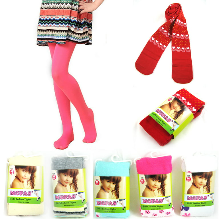 6 Pc Kids Toddlers Girls Tights Solid Stretch Pantyhose Stockings Wholesale  Lot