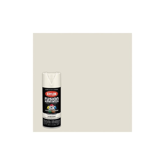 6 Pc, Krylon Fusion All-In-One Gloss Ivory Paint+Primer Spray Paint 12 Oz