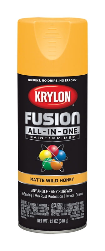 6 Pc, Krylon Fusion All-In-One Matte Wild Honey Paint+Primer Spray