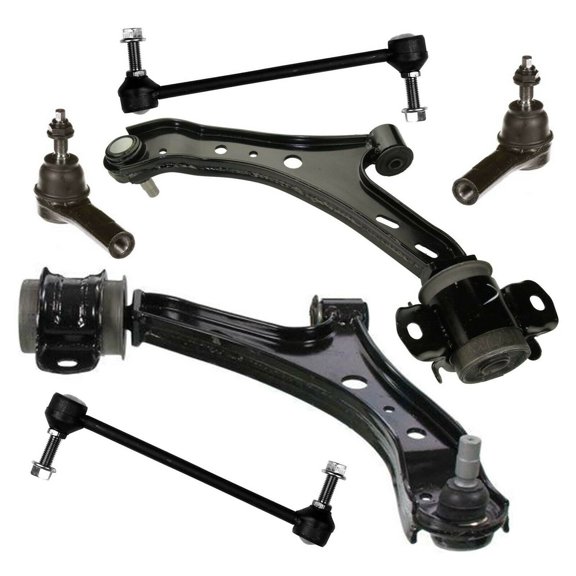6 Pc Lower Control Arm with Ball Joints Outer Tie Rod Sway Bars Suspension Kit Fits select: 2005-2010 FORD MUSTANG