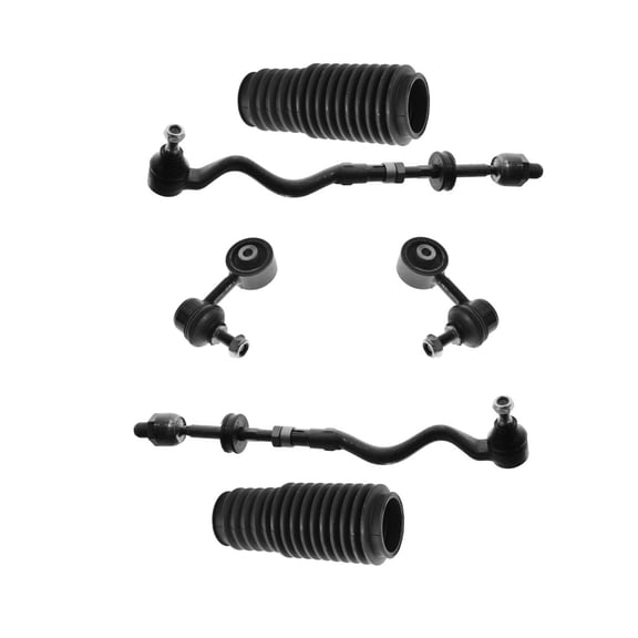 6 Pc New Front Suspension Kit Complete Tie Rod Assembly Passenger and Driver Side & Stabilizer Bar Links Fits select: 1996-1997,2000-2001 BMW Z3