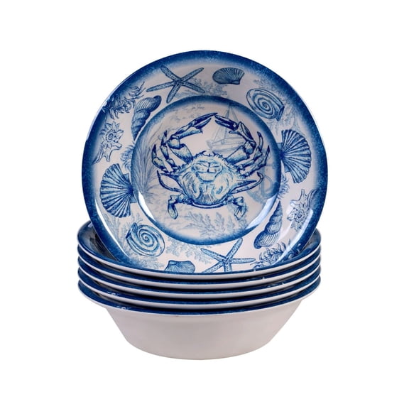 6 - Pc. Oceanic Melamine All Purpose Bowls