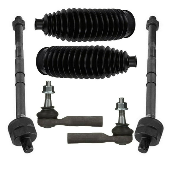 6 Pc Outer Inner Tie Rod Ends + Rack & Pinion Bellow Boots Suspension Kit for RWD Models Only Fits select: 2011-2014 DODGE CHARGER, 2014 CHRYSLER 300C