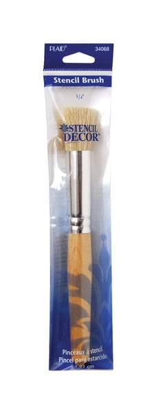 1 pc Plaid Stencil Decor 3/4 in. W Round Stencil Paint Brush (Pack of 6)