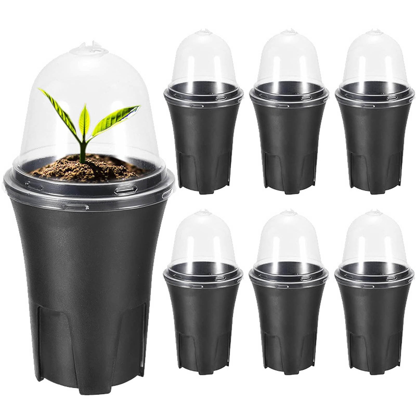 6 Pc Plastic Nursery Pots, Small Flower Starter Planters with Drainage Holes, Lightweight and Reusable for Seedlings, Cuttings, Indoor and Outdoor Gardening, Succulent Cultivation