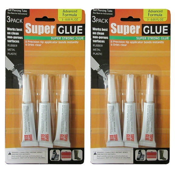 6 Pc Precision Tip Super Strong Glue Adhesive For Metal Dries Clear Instant Bond