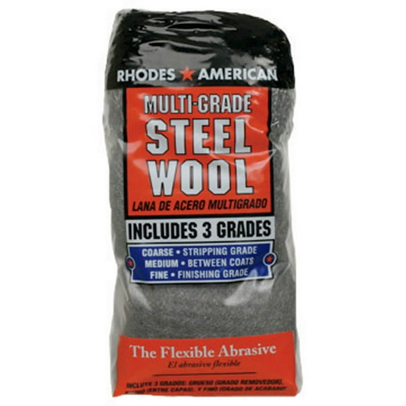 6 Pc, Rhodes American 3 Grade Medium/Coarse/Fine Steel Wool Pad 12 Pk