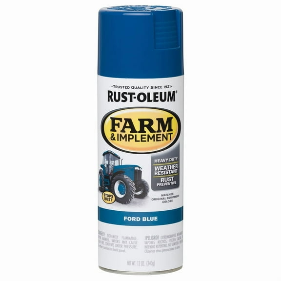 6 Pc, Rust-Oleum Indoor And Outdoor Gloss Ford Blue Oil-Based Farm & Implement 12 Oz