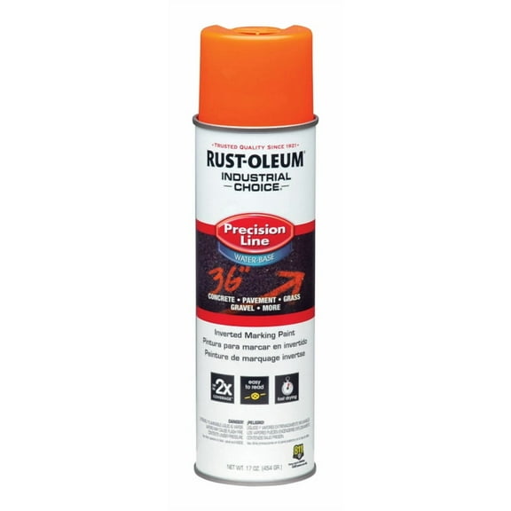 6 Pc, Rust-Oleum Industrial Choice Fluorescent Orange Inverted Marking Paint 17 Oz