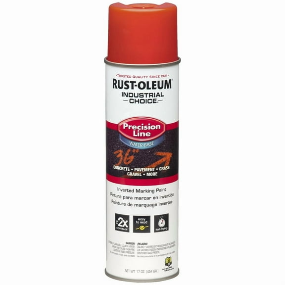 6 Pc, Rust-Oleum Industrial Choice Fluorescent Red Inverted Marking Paint 17 Oz