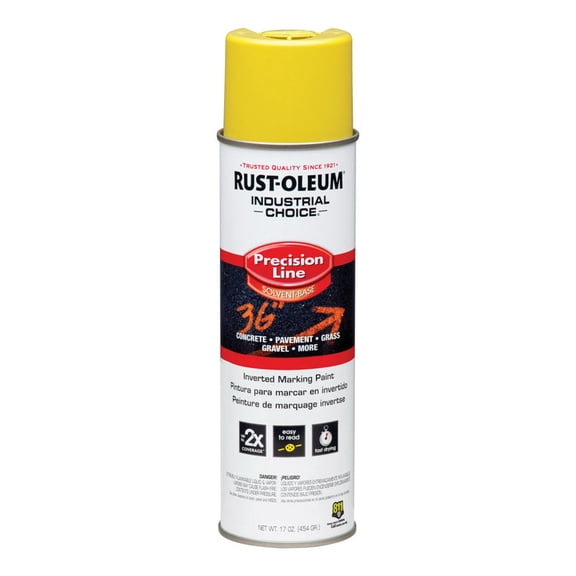 6 Pc, Rust-Oleum Industrial Choice High Visibility Yellow Marking Paint 17 Oz