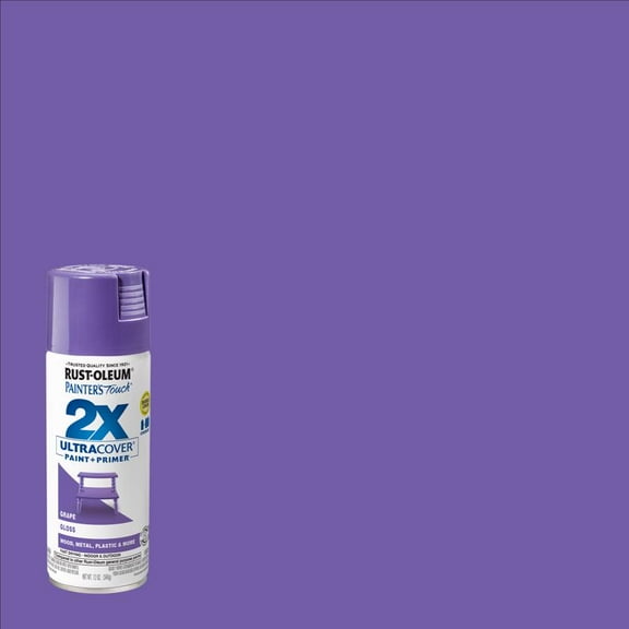6 Pc, Rust-Oleum Painter'S Touch 2X Ultra Cover Gloss Grape Paint+Primer Spray Paint 12 Oz