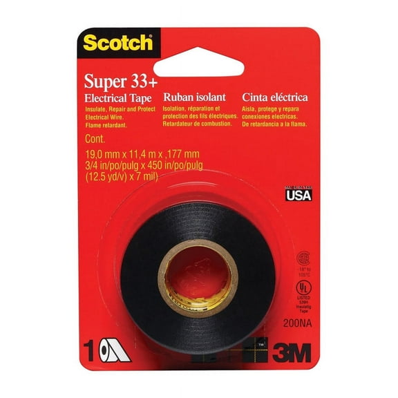 6 Pc, Scotch Super 33+ 3/4 In. W X 450 In. L Black Vinyl Electrical Tape