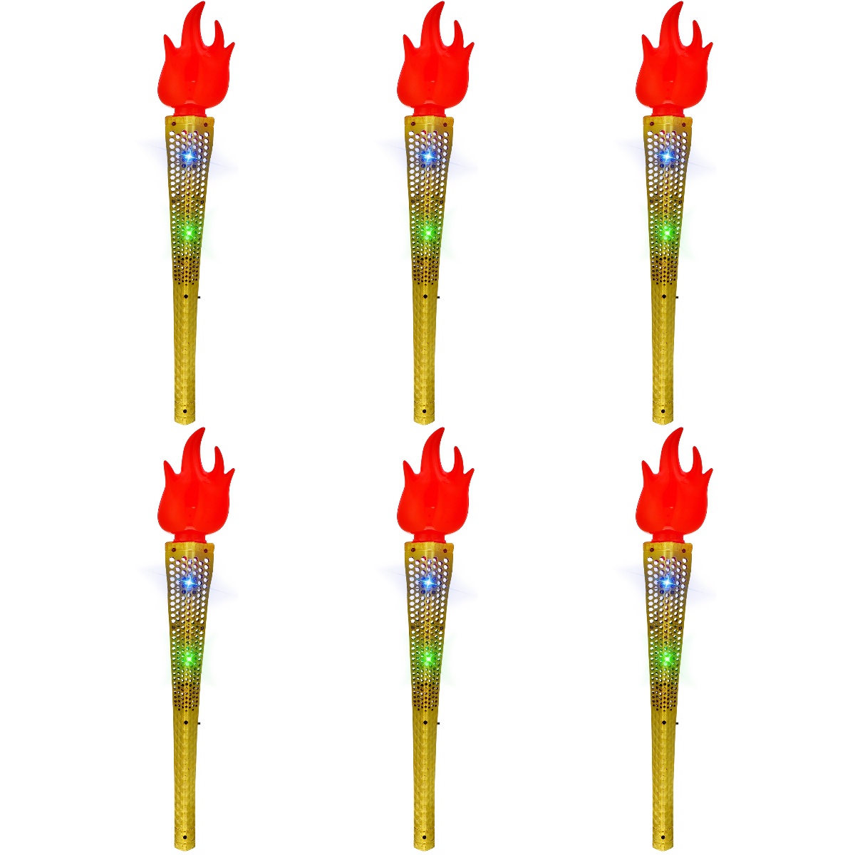6 Pc Simulation Torch Models Glowing Toy Torches for outside Plastic Torches Toy Kids Learning