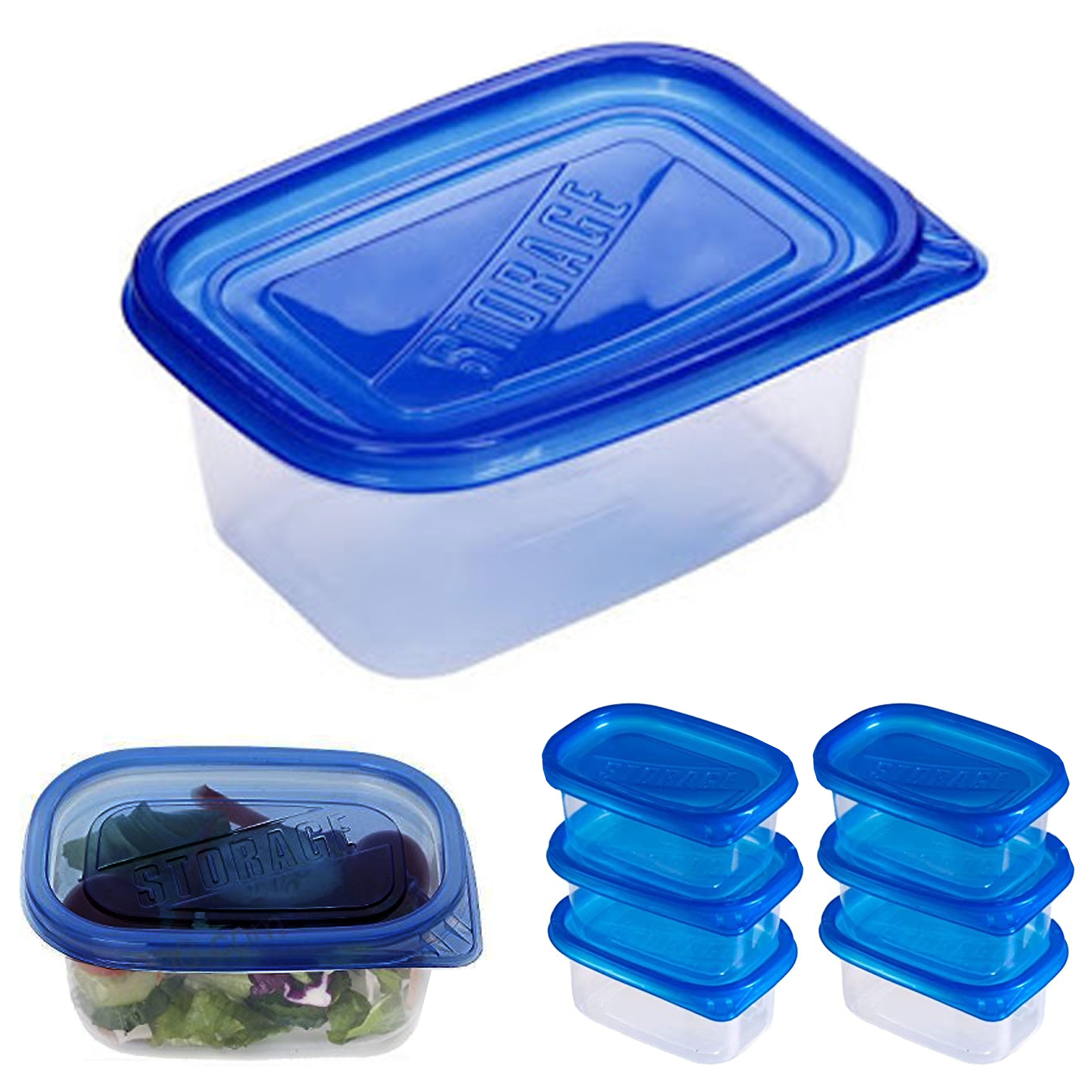 JJOO 10pcs Food Storage Containers with Lids, Reusable Meal Prep Containers, Airtight Plastic Freezer Containers for Pantry, Microwave and