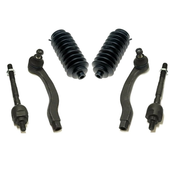 6 Pc Steering Kit Inner & Outer Tie Rod Ends Rack and Pinion Bellow Boots Fits select: 1992-1997 HONDA CIVIC, 1994-2001 ACURA INTEGRA