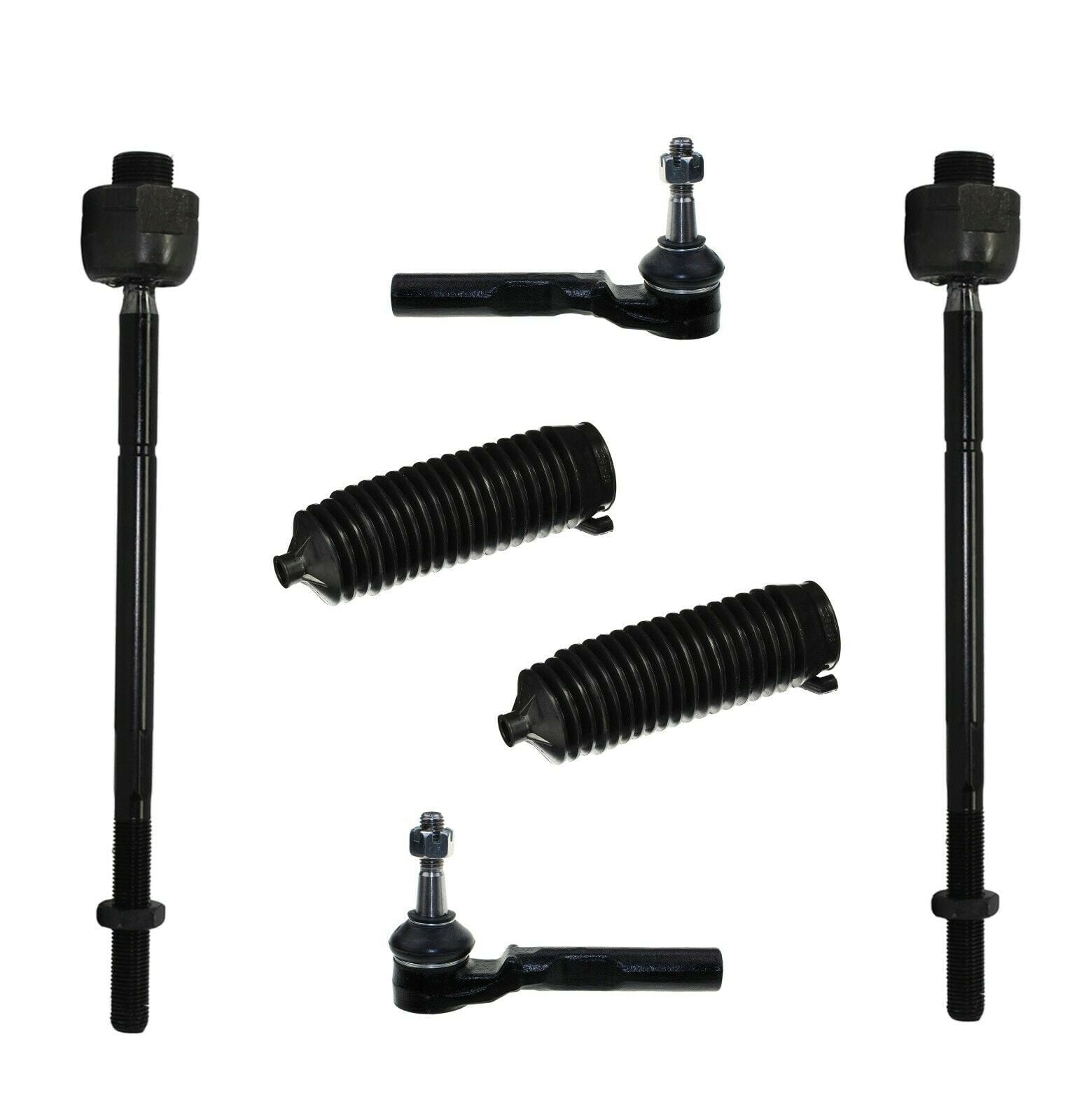 6 Pc Steering Kit Inner & Outer Tie Rod Ends, Rack and Pinion Bellow Boots Fits select: 1999-2007 CHEVROLET SILVERADO, 1999-2007 GMC NEW SIERRA
