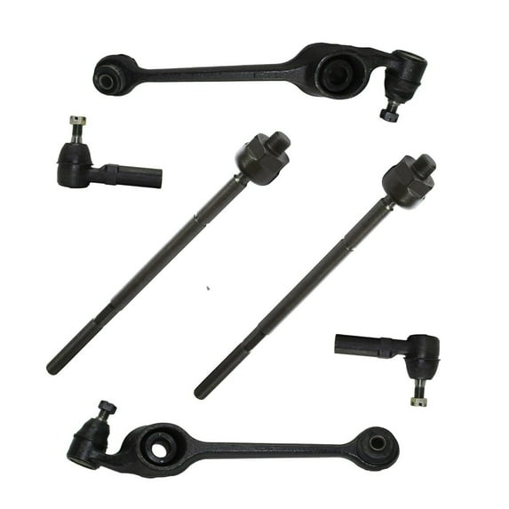6 Pc Suspension Kit Front Inner Outer Tie Rod Ends Lower Control Arm and Ball Joints Left Right Side Fits select: 1991-2002 SATURN SL1, 1991-2002 SATURN SL2